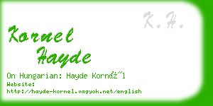 kornel hayde business card